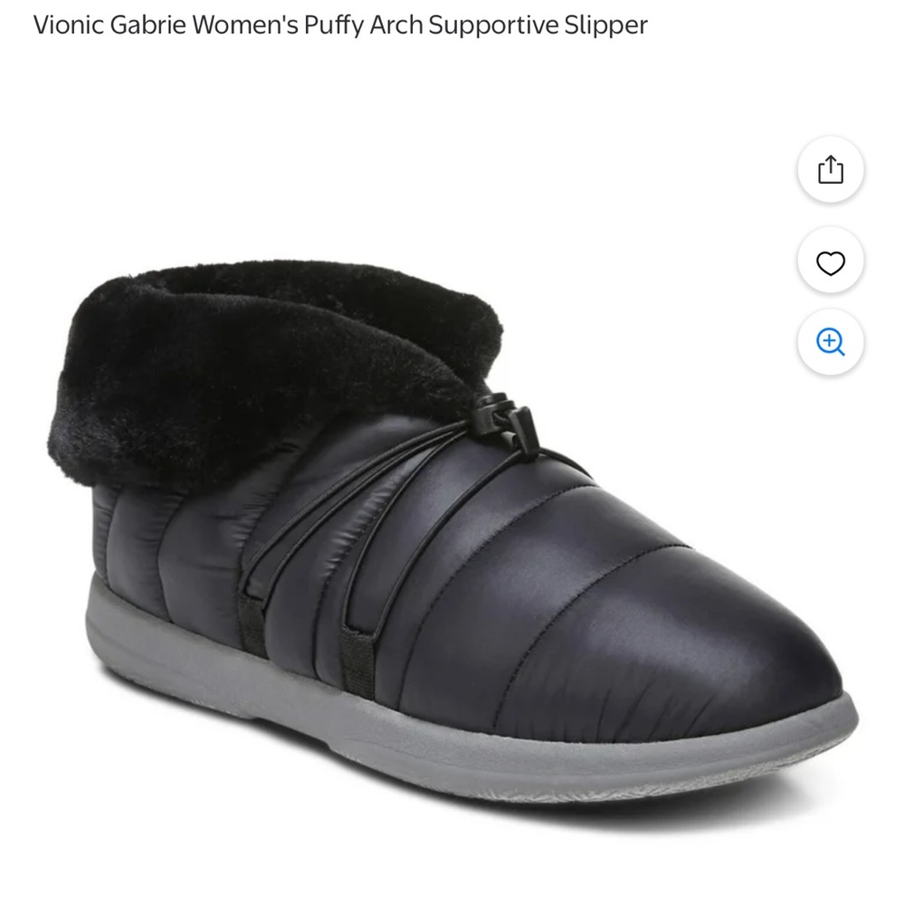 NWT Vionic Gabrielle Women's Black Slipper Black 7.5